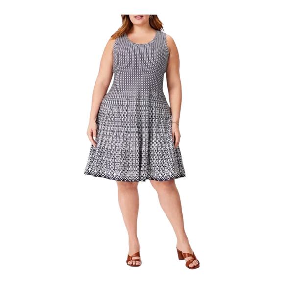 Nic + Zoe dress Heritiage twirl sleeveless blue size 2X - Picture 1 of 9